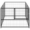 Dog Kennel Black Steel
