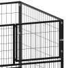 Dog Kennel Black Steel